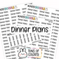 Dinner Plans Planner Stickers | NYP-30