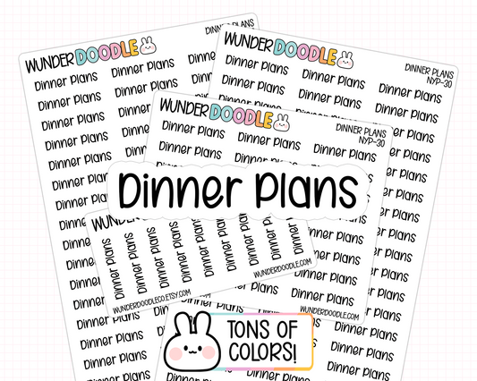 Dinner Plans Planner Stickers | NYP-30