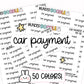 Car Payment Planner Stickers | MS-08