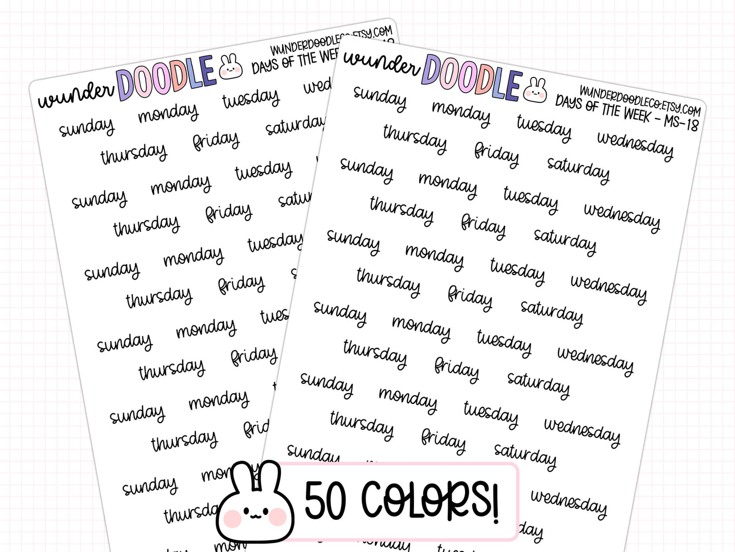 Days of the Week Planner Stickers | MS-018