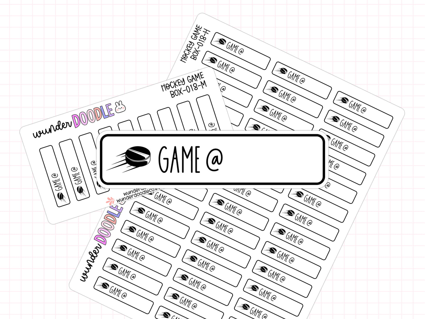 Hockey Game Planner Stickers | BOX-018