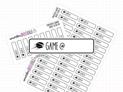 Hockey Game Planner Stickers | BOX-018