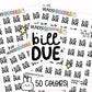 Bill Due Planner Stickers | KS-10