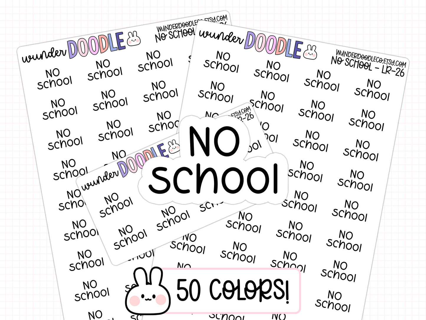 No School Planner Stickers | LR-026