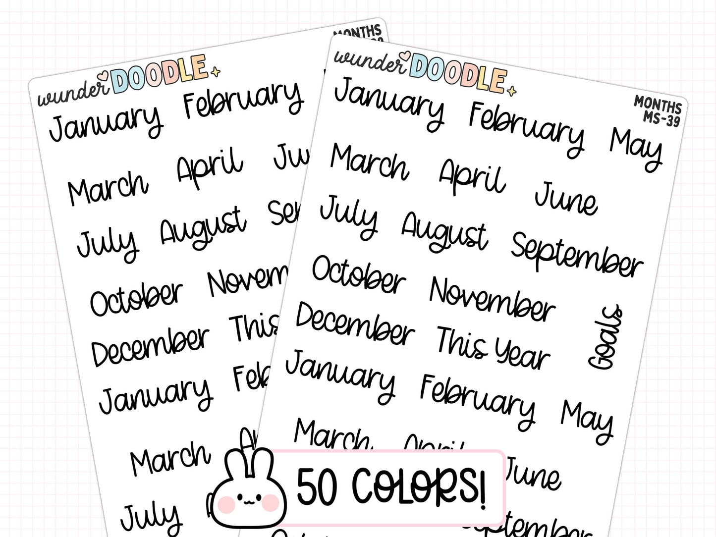 Months of the Year Planner Stickers | MS-39