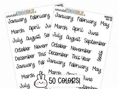 Months of the Year Planner Stickers | MS-39