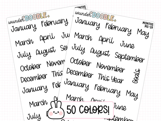 Months of the Year Planner Stickers | MS-39