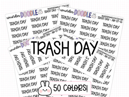 Trash Day Planner Stickers | AW-07