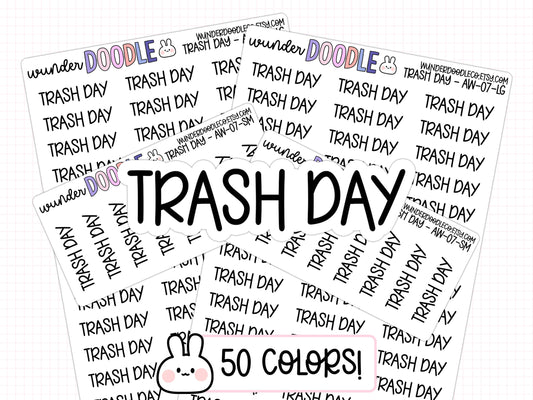 Trash Day Planner Stickers | AW-07