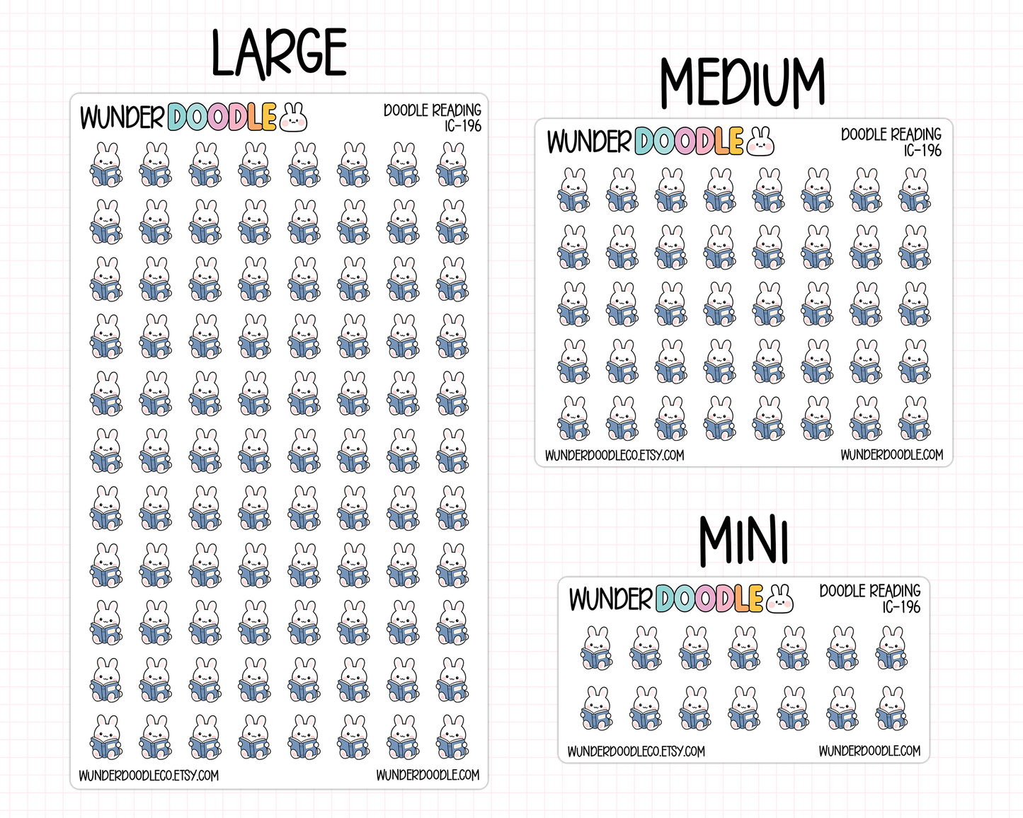 Doodle Bunny Reading Planner Stickers | IC-196
