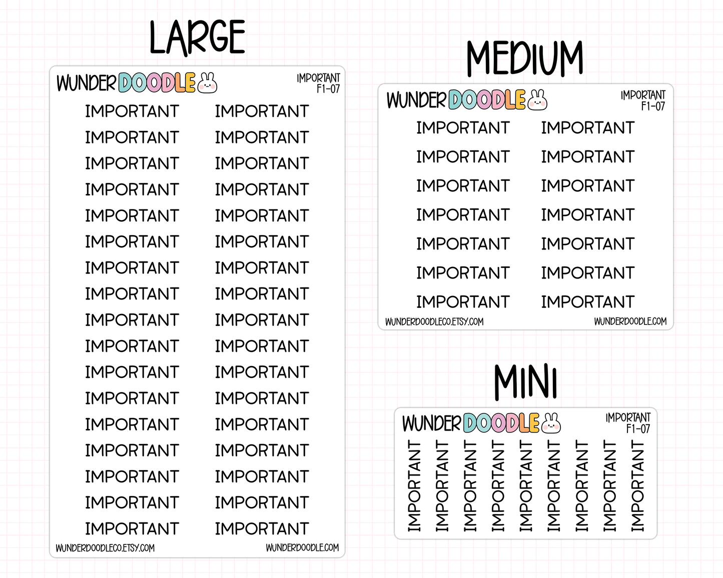 Important Planner Stickers | F1-07