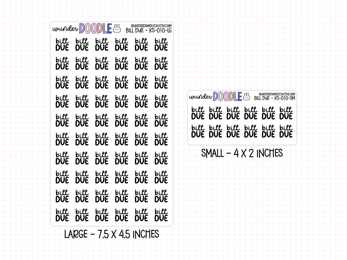 Bill Due Planner Stickers | KS-010