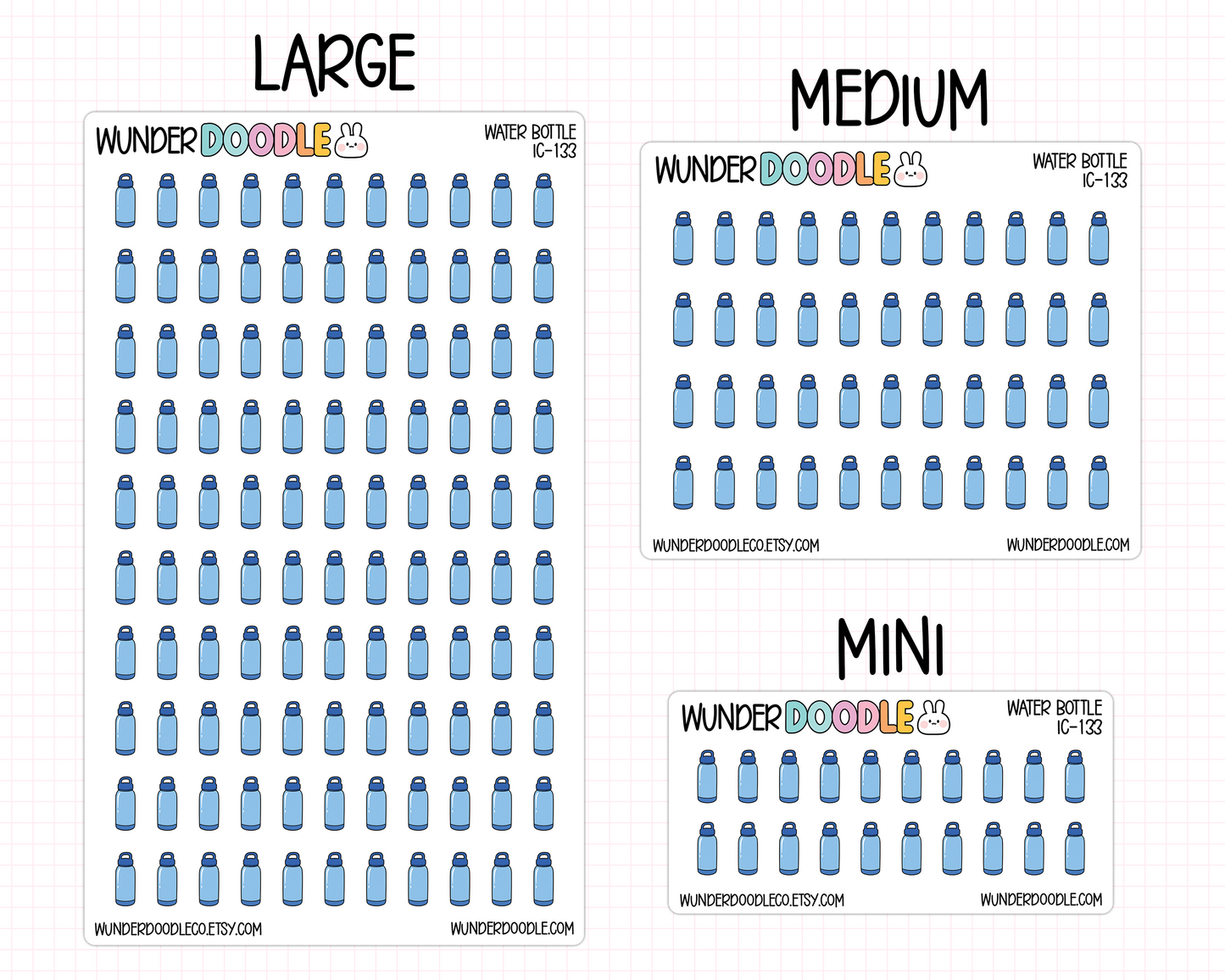 Water Bottle Planner Stickers | IC-133