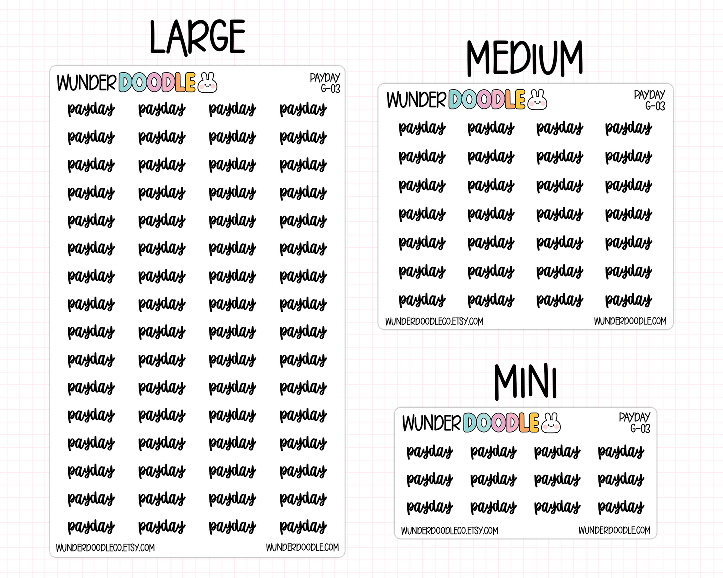 Payday Planner Stickers | G-03