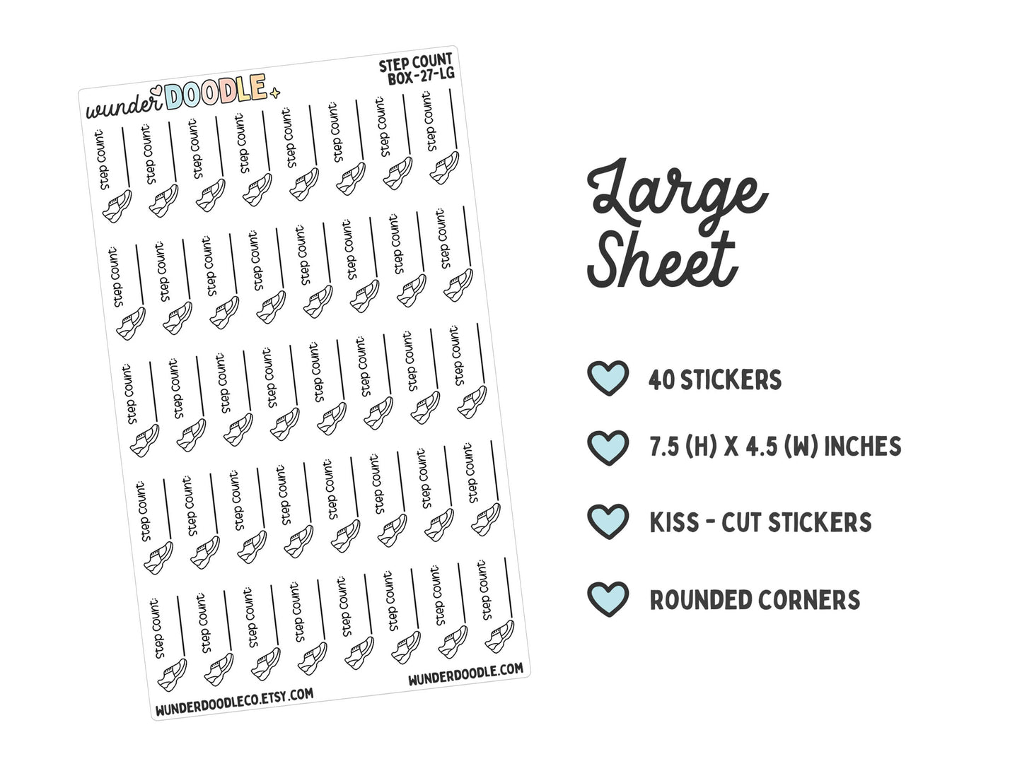 Step Count Planner Stickers | BOX-027