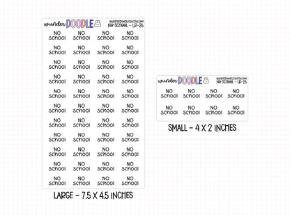 No School Planner Stickers | LR-026