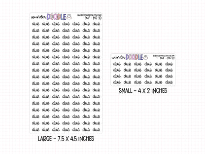 Due Planner Stickers | MS-33