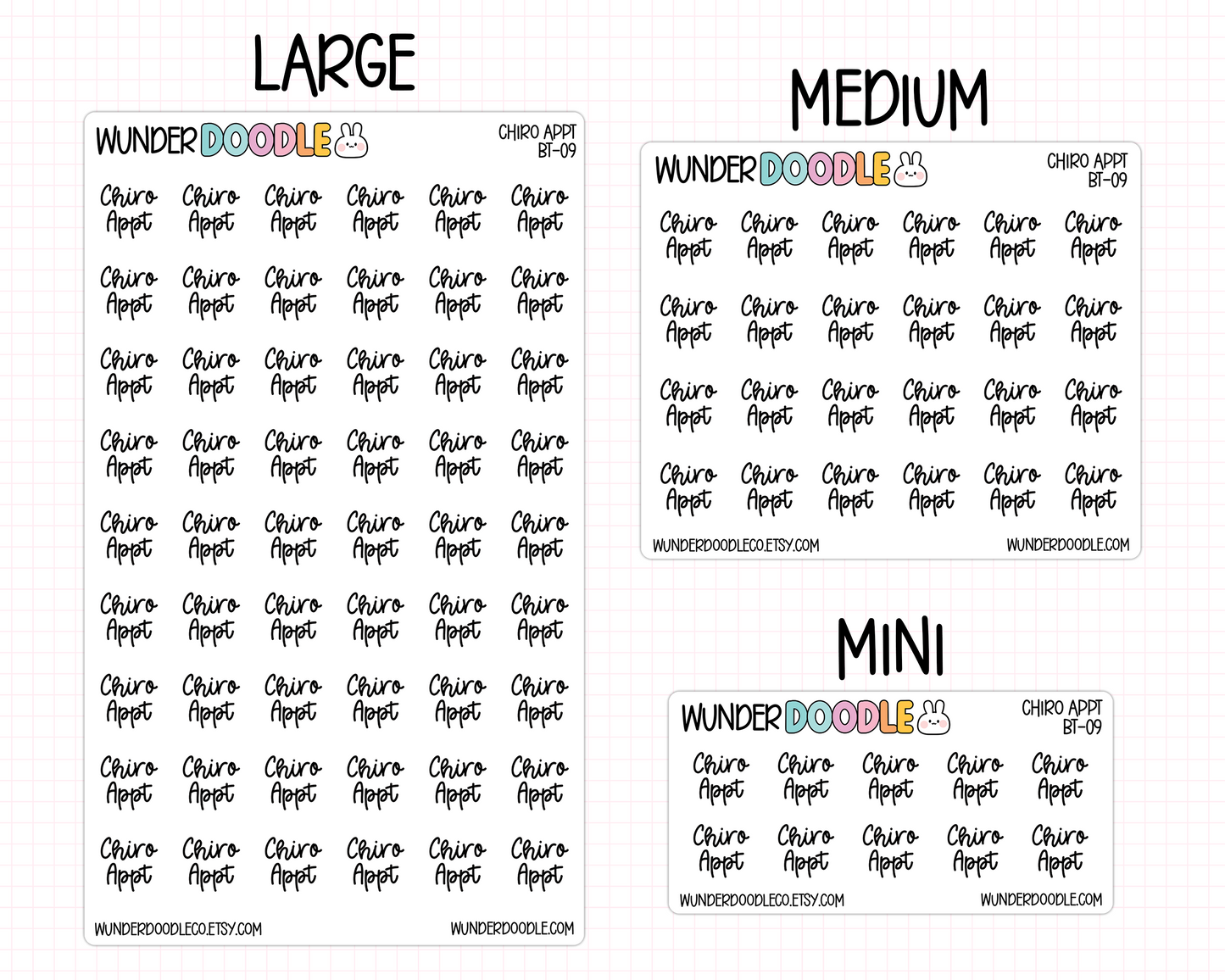 Chiro Appt Planner Stickers | BT-09