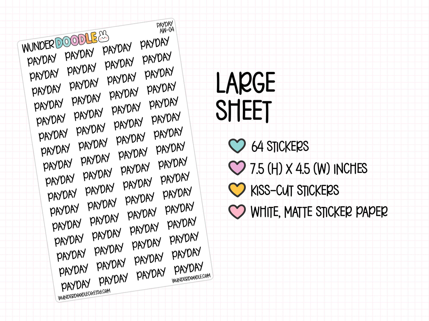 Payday Planner Stickers | AW-04