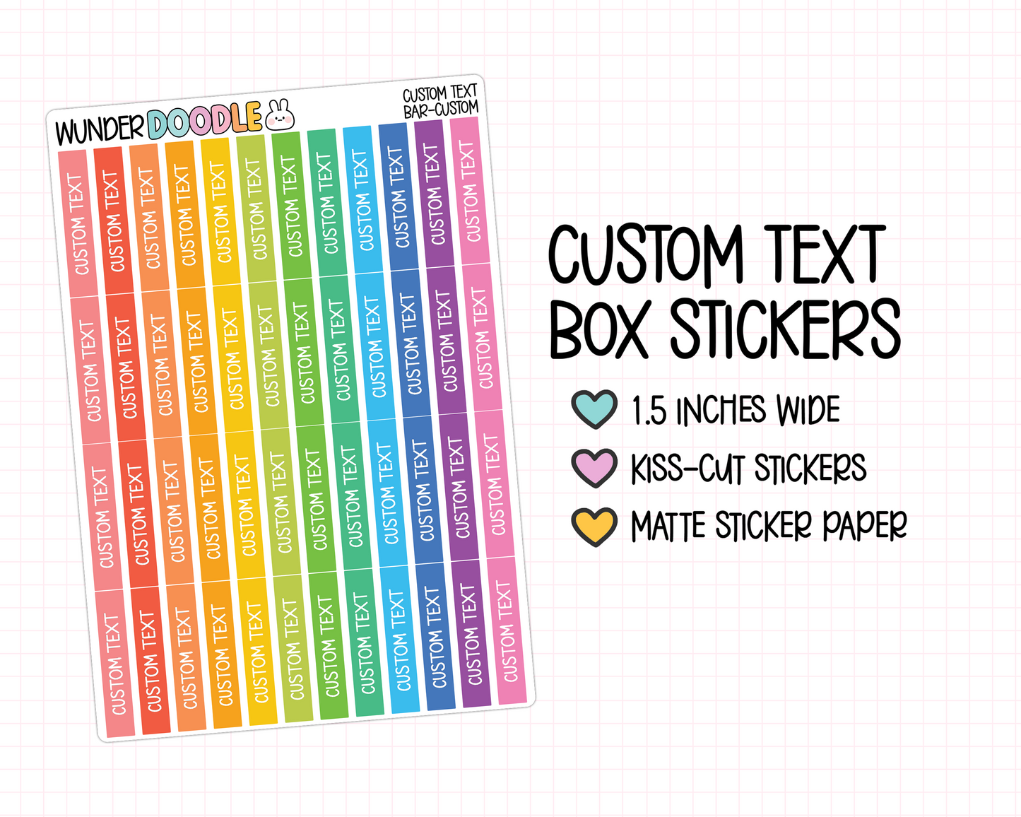 Custom Text Planner Stickers | BAR-CB-CUSTOM