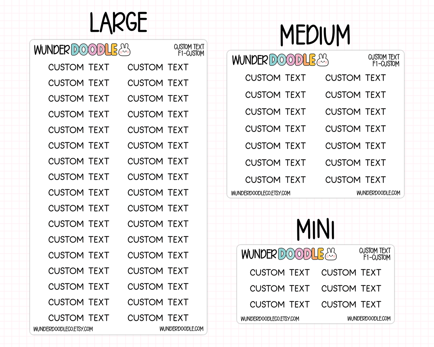 Custom Text Planner Stickers | Font F1