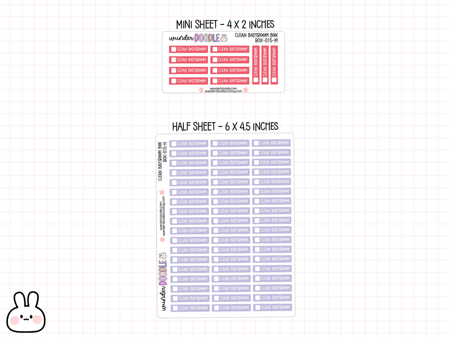 Clean Bathroom Planner Stickers | BOX-015