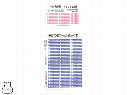 Clean Bedroom Planner Stickers | BOX-016