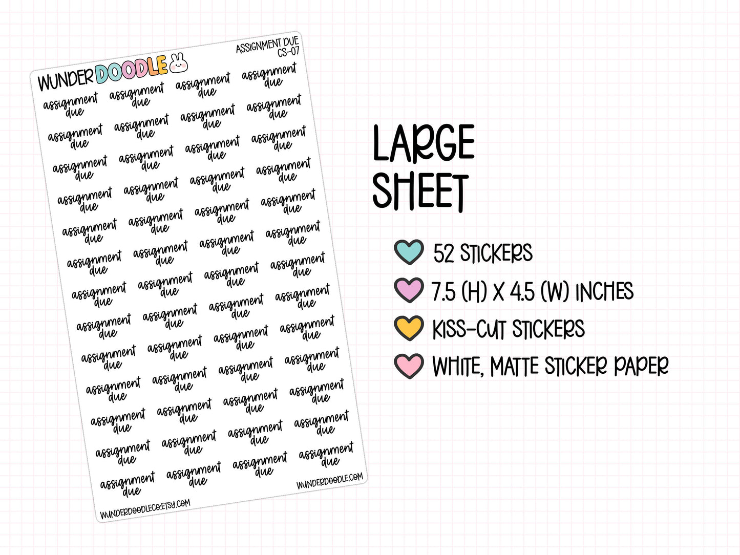Assignment Due Planner Stickers | CS-07