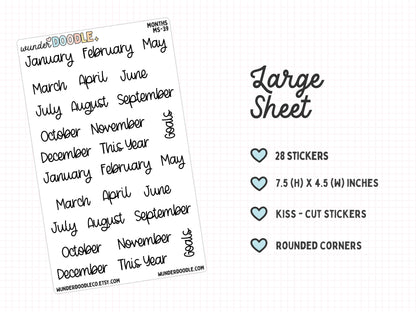 Months of the Year Planner Stickers | MS-39