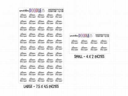 Clean the Car Planner Stickers | AJ-08