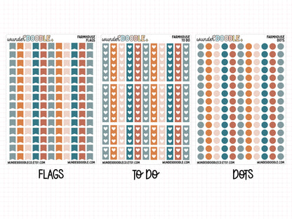 Farmhouse Planner Stickers | dots, flags & to-do's