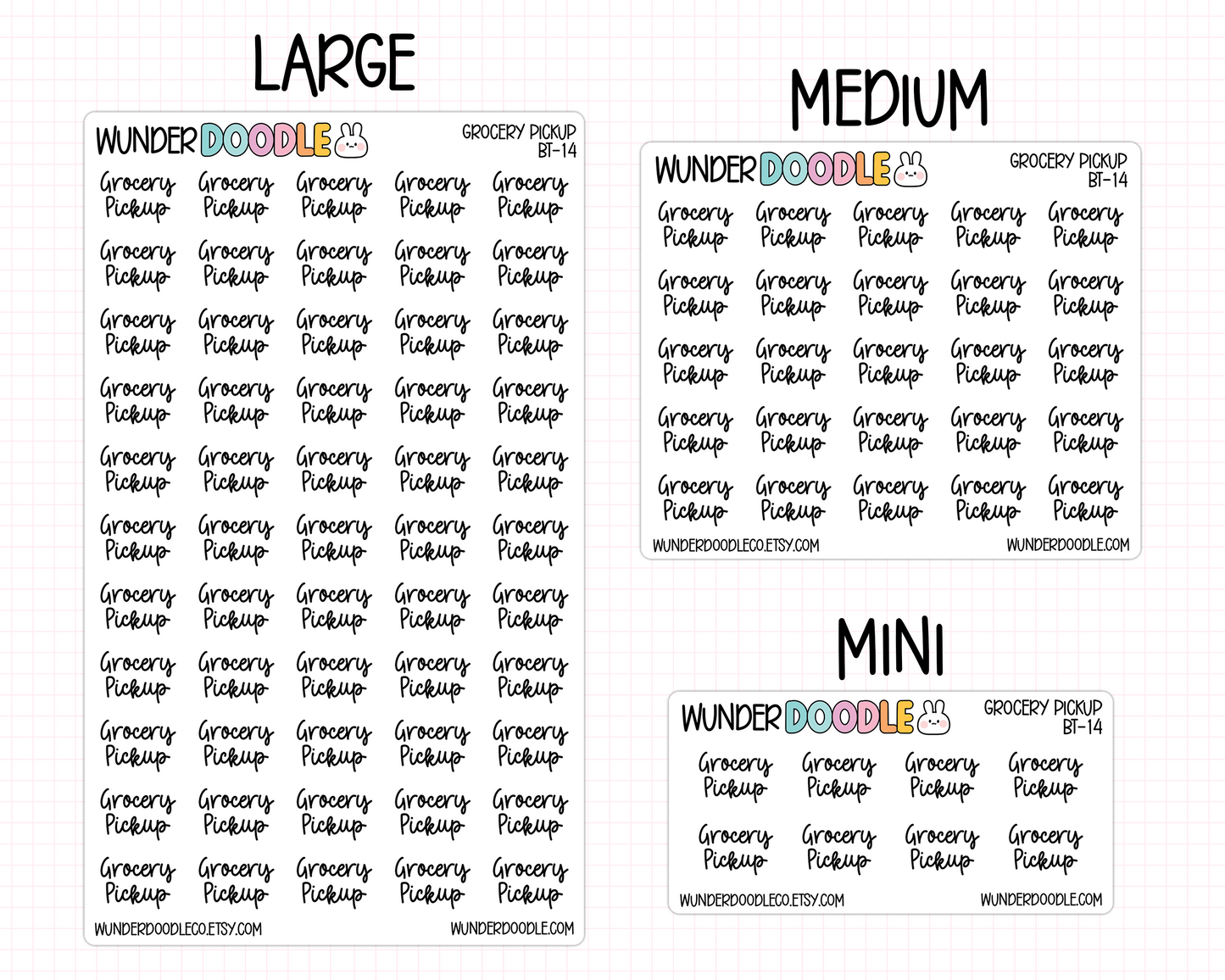 Grocery Pickup Planner Stickers | BT-14