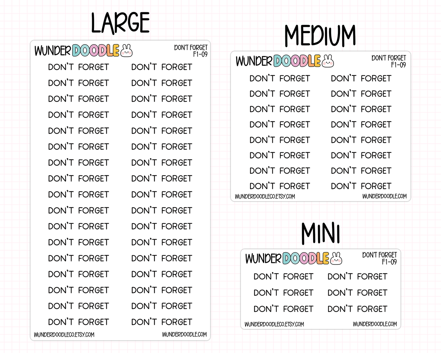 Don't Forget Planner Stickers | F1-09