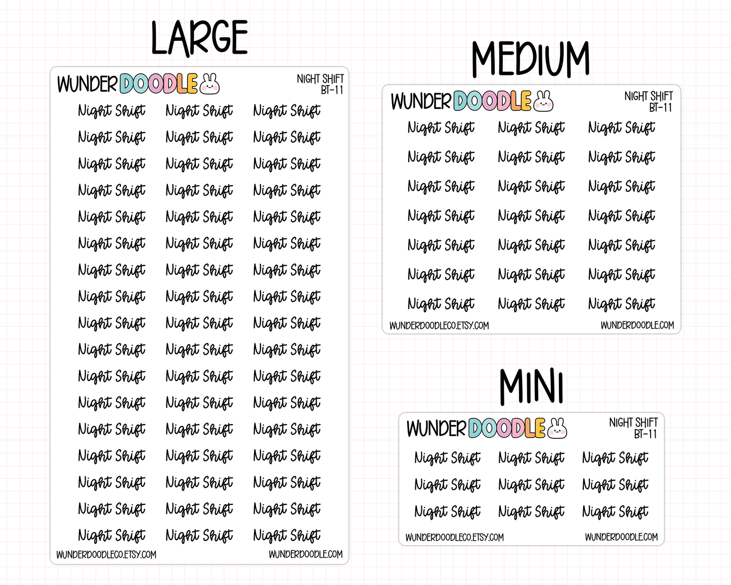 Night Shift Planner Stickers | BT-11