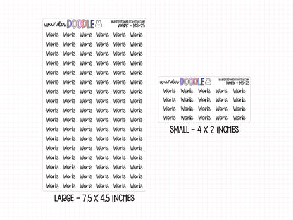 Work Planner Stickers | MS-025