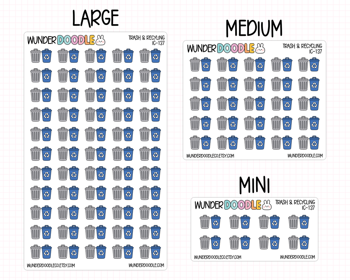 Trash & Recycling Planner Stickers | IC-137