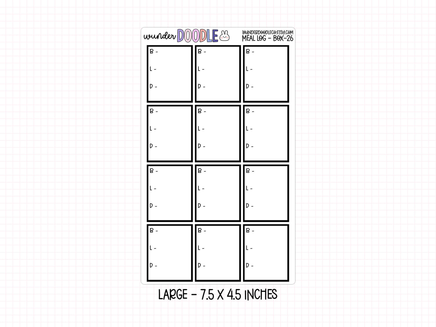 Meal Log Planner Stickers | BOX-026