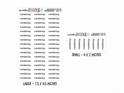 Membership Planner Stickers | MS-012