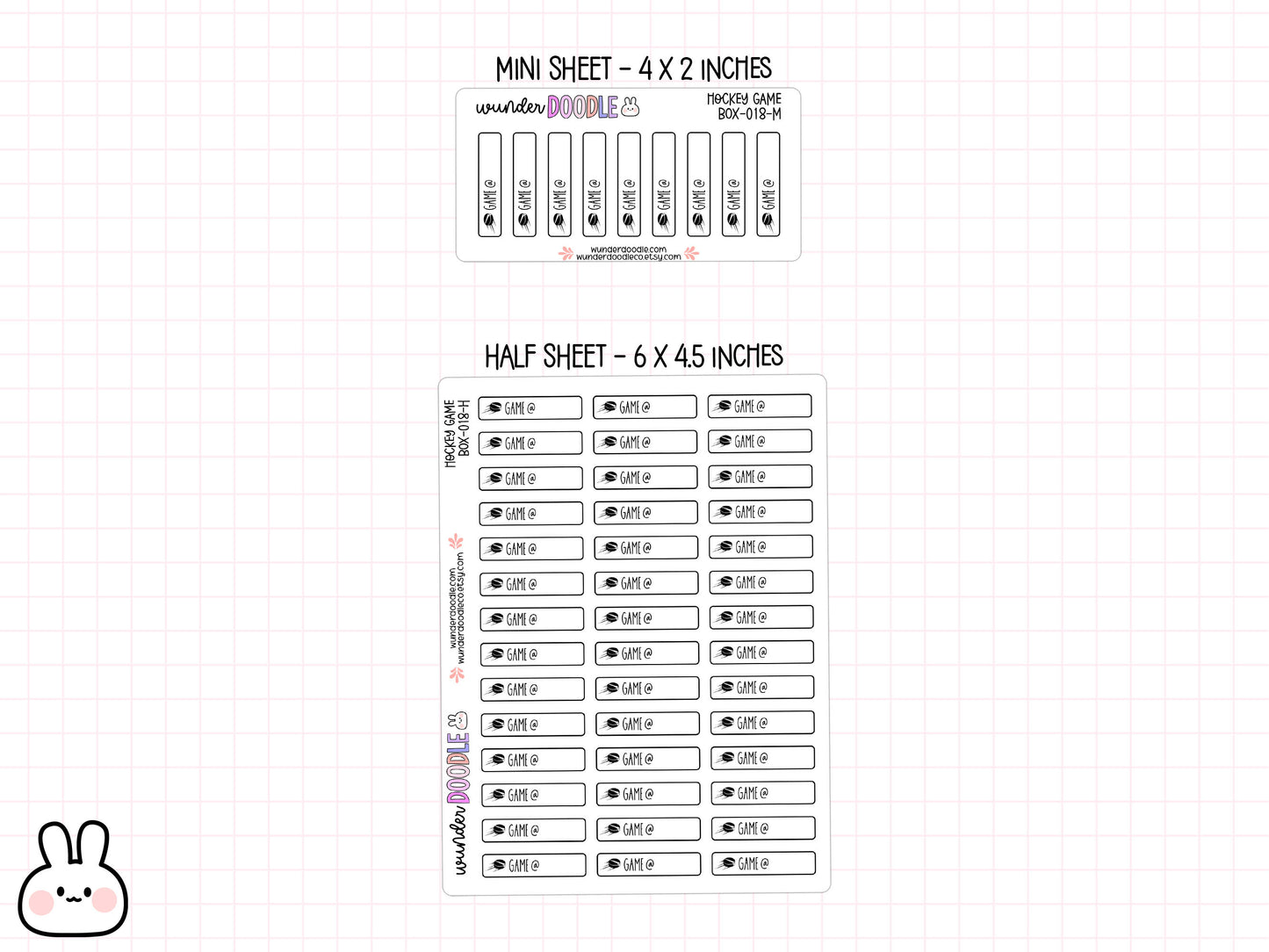 Hockey Game Planner Stickers | BOX-018