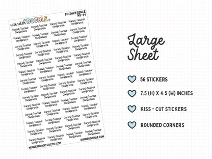 Parent Teacher Conference Planner Stickers | MS-44