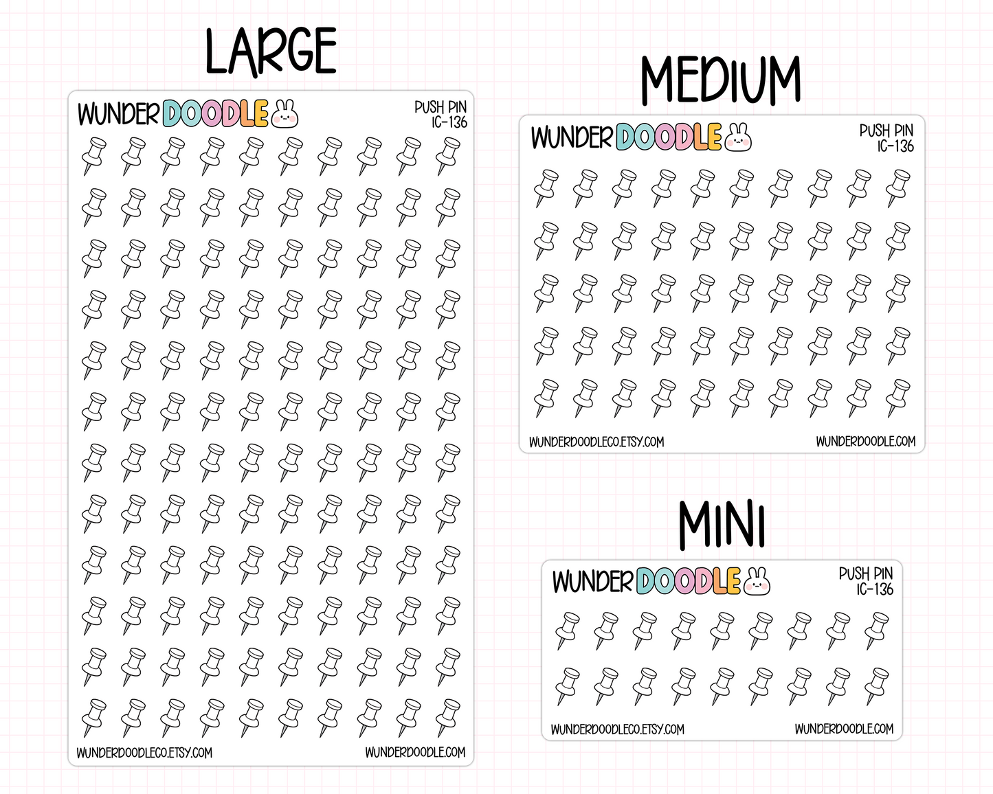 Push Pin Planner Stickers | IC-136