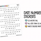 Date Number Planner Stickers | AW-37