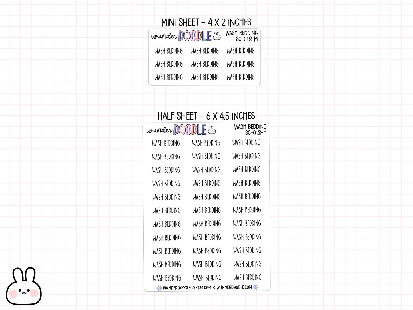 Wash Bedding Planner Stickers | SC-018