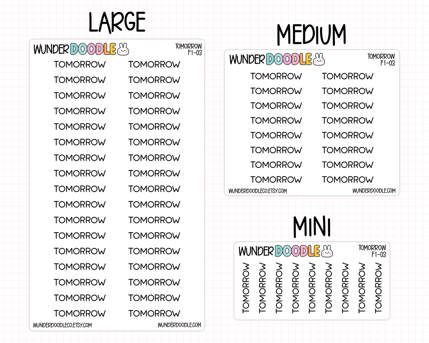 Tomorrow Planner Stickers | F1-03