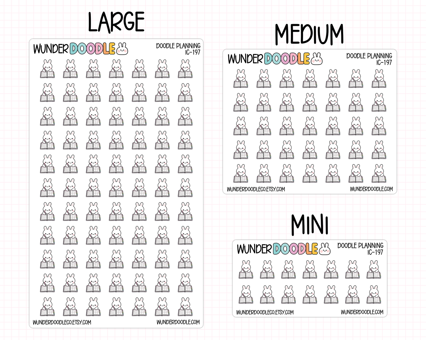 Doodle Bunny Planning Planner Stickers | IC-197
