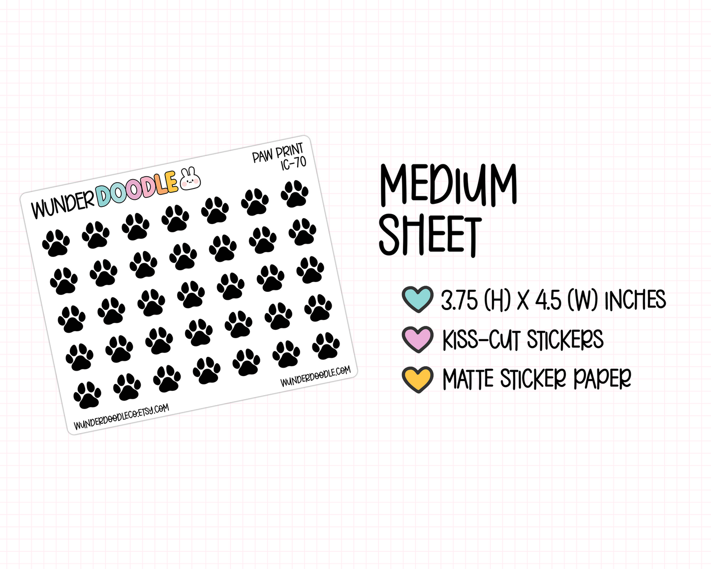 Paw Print Planner Stickers | IC-70