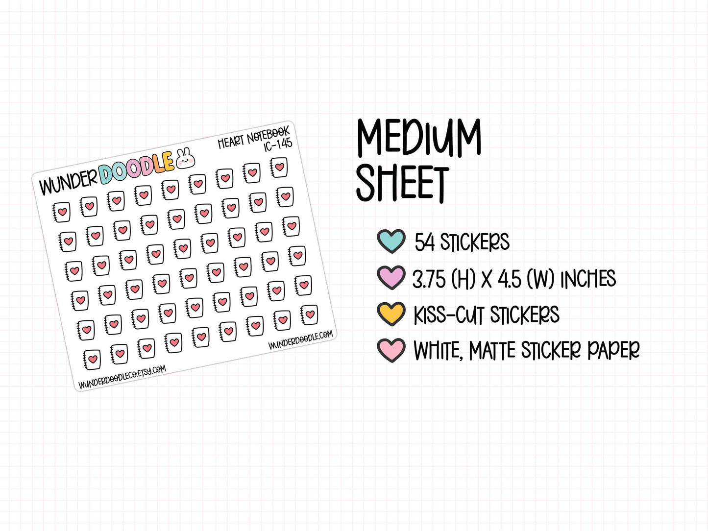 Heart Notebook Planner Stickers | IC-145