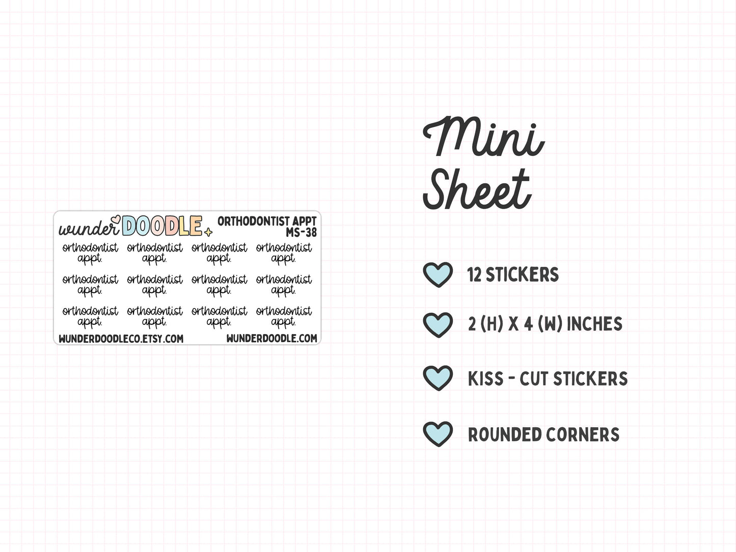 Orthodontist Appt Planner Stickers | MS-038