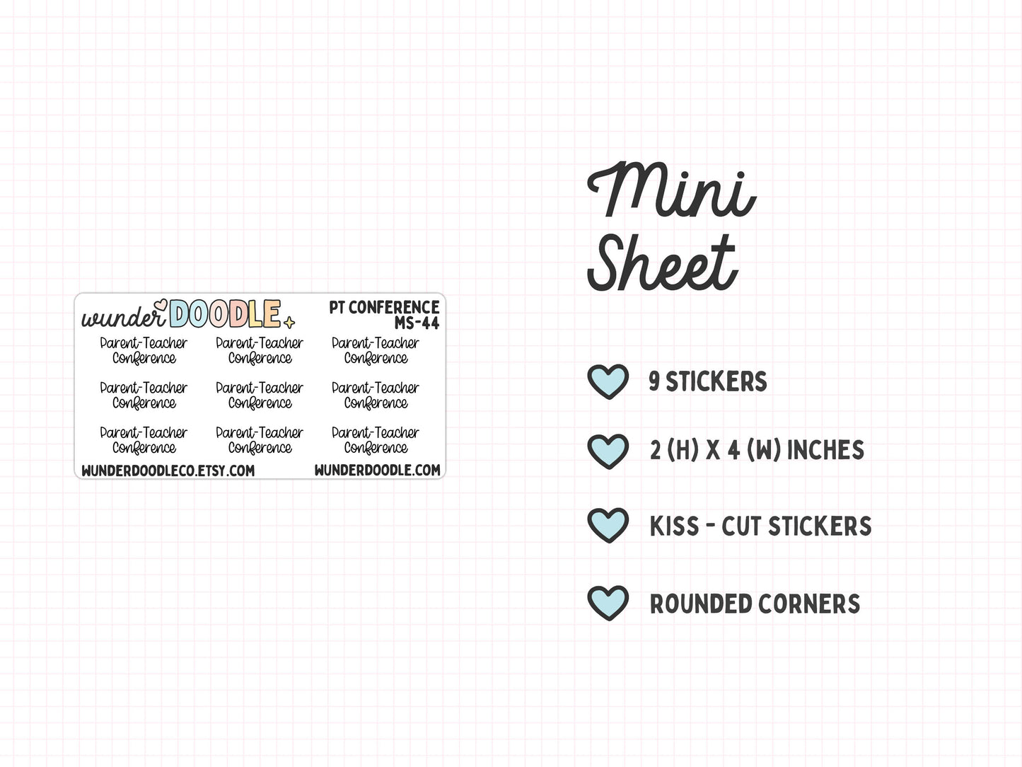 Parent Teacher Conference Planner Stickers | MS-44