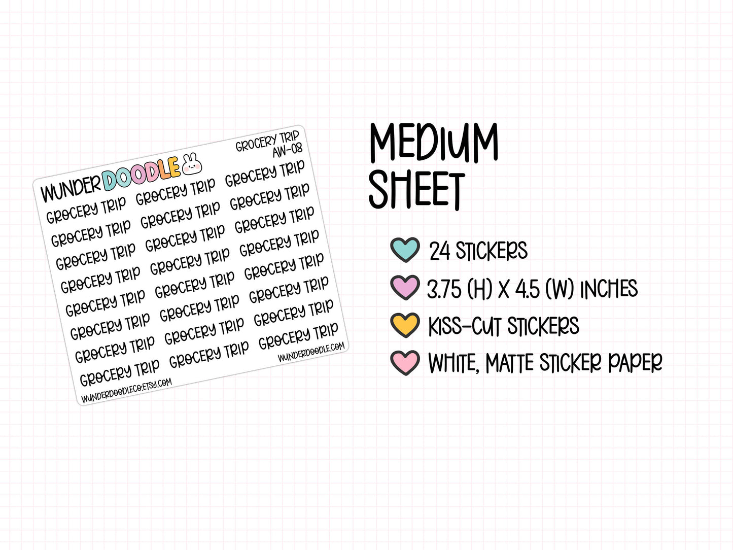 Grocery Trip Planner Stickers | AW-08